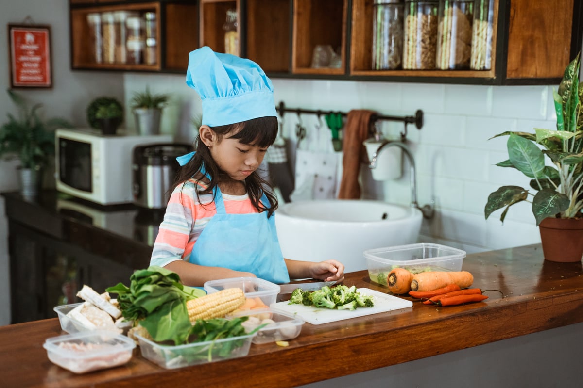 Kid Cooking in the Kitchen